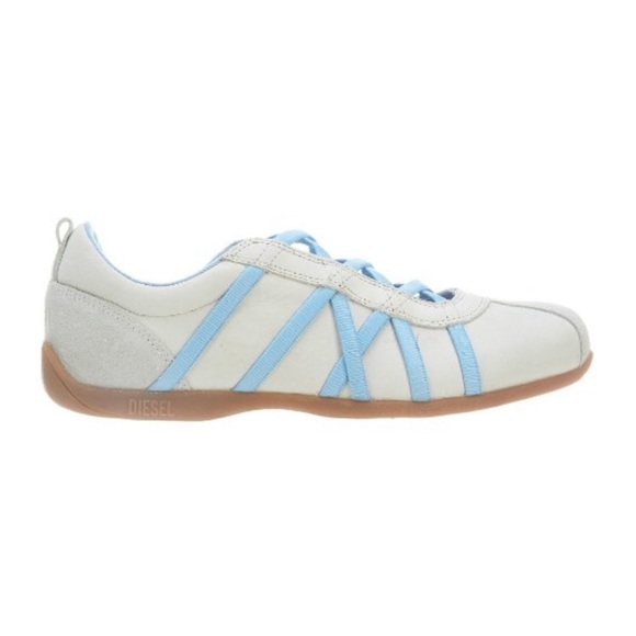 Diesel  Valencia Leather + Suede Elastic Open Ballet Sneakers  Ivory + Taupe - Picture 1 of 16